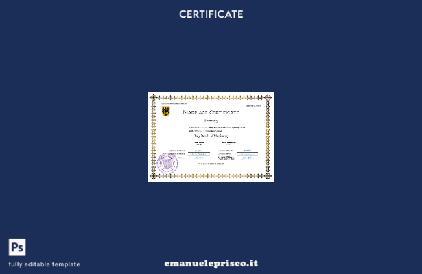 certificato di matrimonio tedesco in stile verificato modello Word e PDF